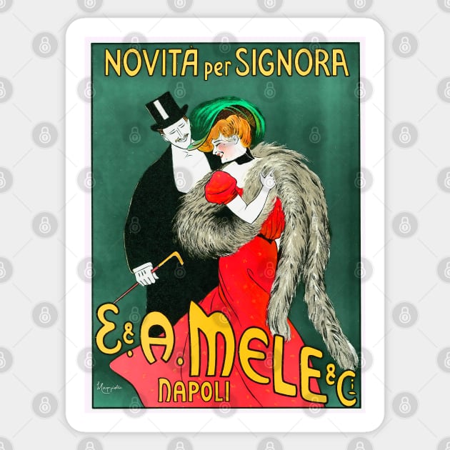 E. & A. Mele & Ci. Napoli, by Leonetto Cappiello, 1903 Sticker by This and That Designs